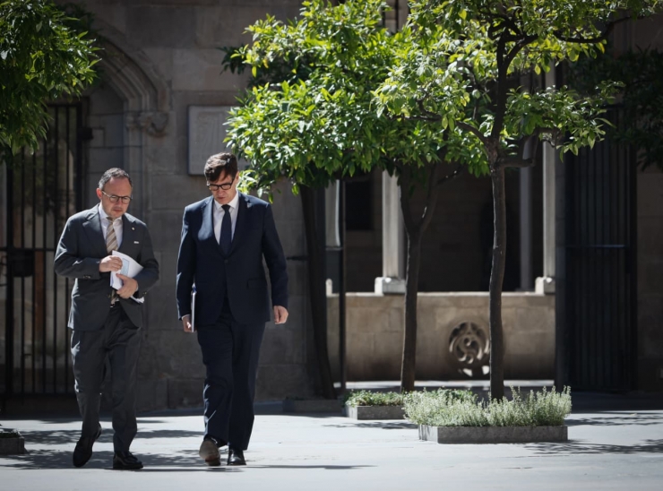 El cap de Govern, Xavier Espot, i el president de la Generalitat, Salvador Illa.